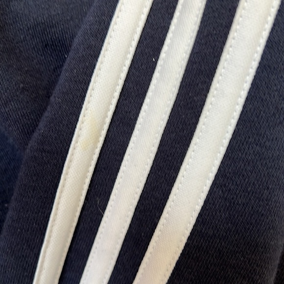 Adidas Full Zip Hoodie Sweatshirt Track Jacket Navy Blue 3 Stripes #GK9053 2XLT - Picture 4 of 7